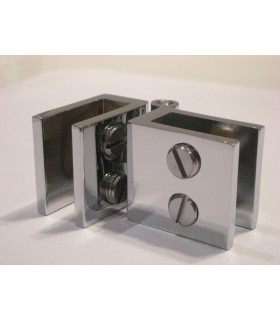 Charnière verre / verre chromé brillant Charnière verre / verre chromé brillant