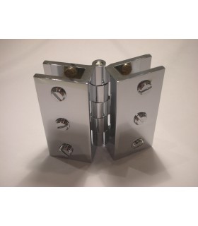 Charnière verre / verre chromé brillant Charnière verre / verre chromé brillant