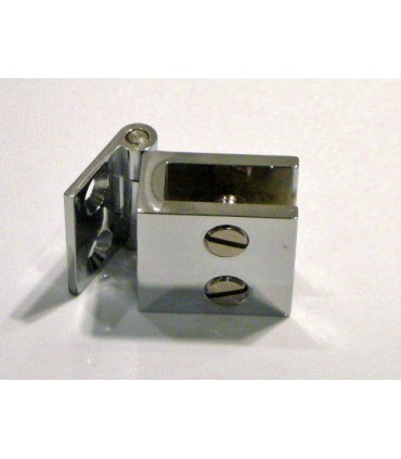 Charnière mur / verre chromé brillant