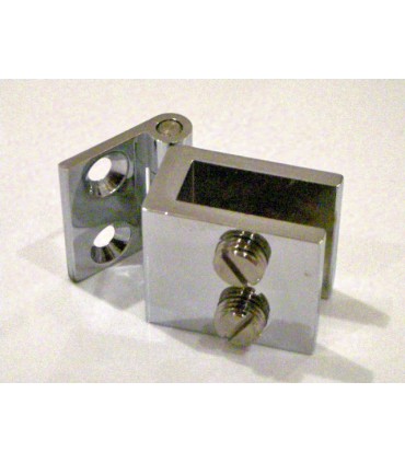 Charnière mur / verre chromé brillant