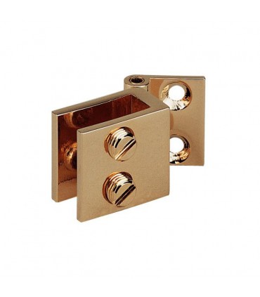 Charnière mur / verre laiton poli brillant