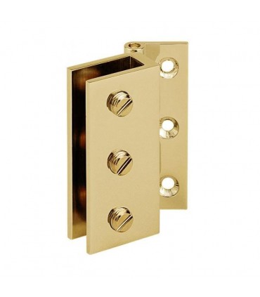 Charnière mur / verre laiton poli brillant