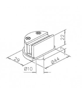 Charniére pour verre épaisseur 5 mm Charniére pour verre épaisseur 5 mm