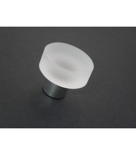 Poignée bouton verre satiné rond Poignée bouton verre satiné rond