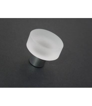 Poignée bouton verre satiné rond