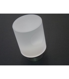 Poignée bouton verre satiné cylindrique Poignée bouton verre satiné cylindrique