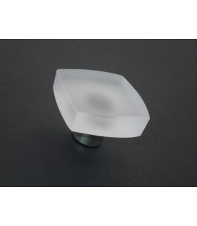 Poignée bouton verre satiné carré Poignée bouton verre satiné carré