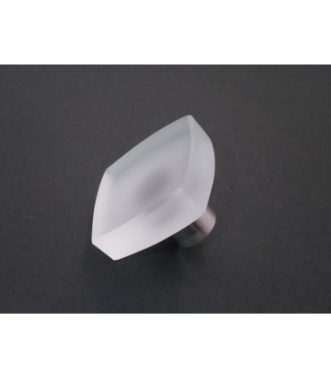 Poignée bouton verre satiné carré
