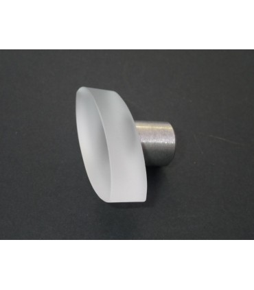 Poignée bouton verre satiné oval