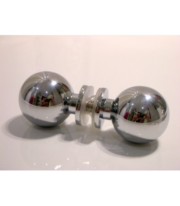 Poignée bouton rond chromé brillant