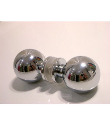 Poignée bouton rond chromé brillant