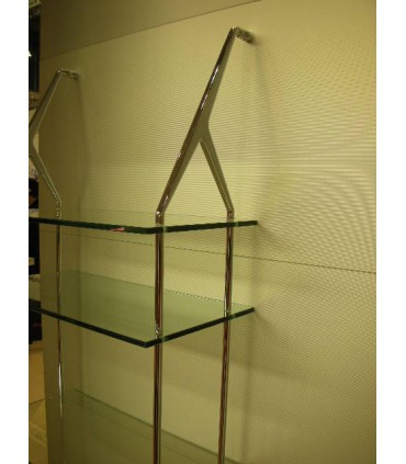 Set de deux supports avec 4 Etagères verre