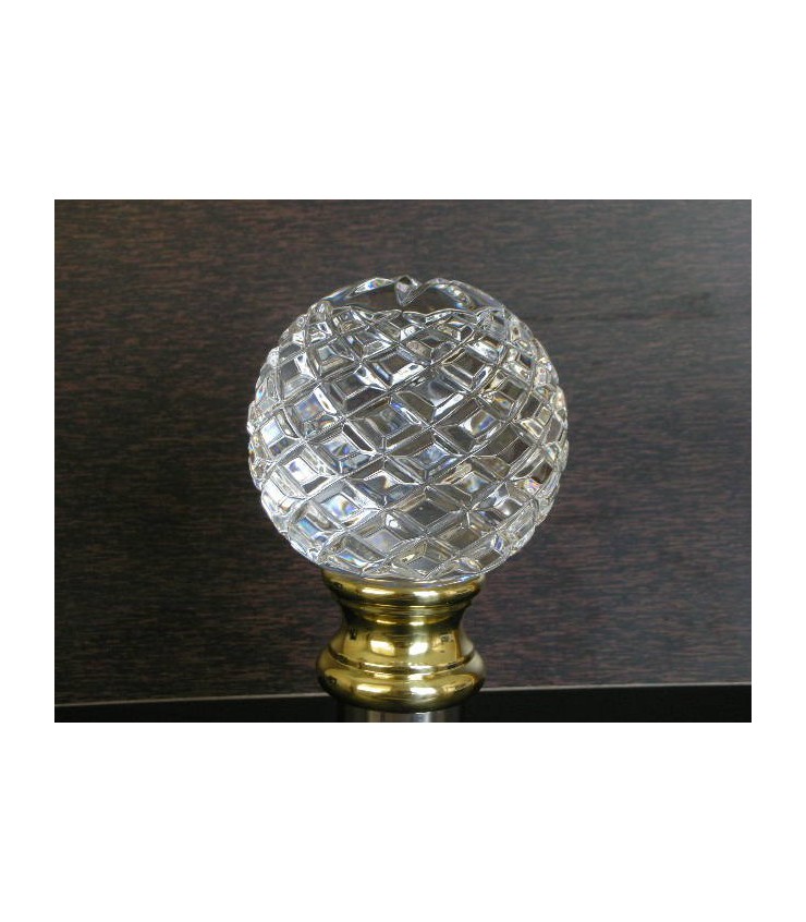 Boules de départs d'escaliers en cristal et en bronze d'art