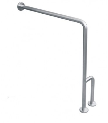 Barre d'appuie inox brossé sur mur et sol