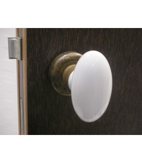 Paire de poignée bouton porcelaine blanche Paire de poignée bouton porcelaine blanche