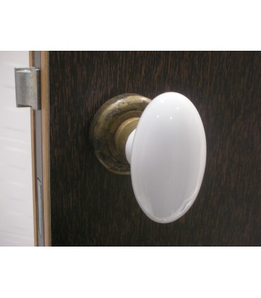 Paire de poignée bouton porcelaine blanche