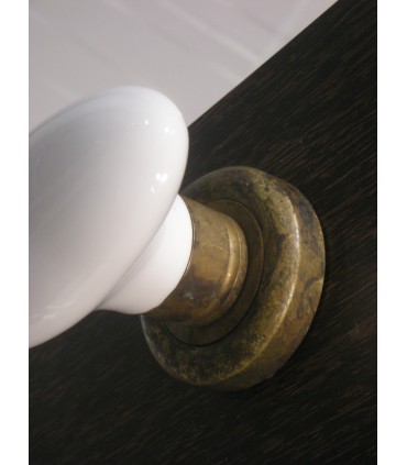 Paire de poignée bouton porcelaine blanche