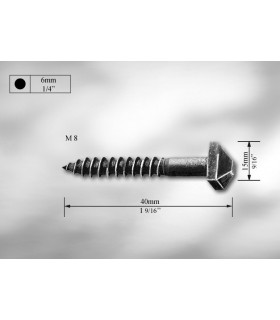 Vis bois M8 tête forgée pointe de diamant Vis bois M8 tête forgée pointe de diamant
