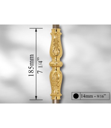 Manchon décoratif laiton poli pour Ø 14 mm