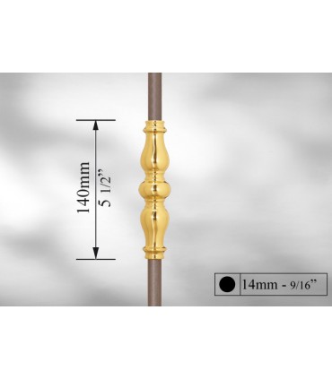 Manchon décoratif laiton poli pour Ø 14 mm