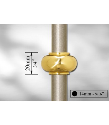 Manchon décoratif laiton poli pour Ø 14 mm