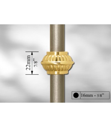 Manchon décoratif laiton poli pour Ø 16 mm
