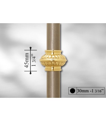 Manchon décoratif laiton poli pour Ø 30 mm