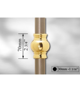 Manchon décoratif laiton poli pour Ø 30 mm Manchon décoratif laiton poli pour Ø 30 mm