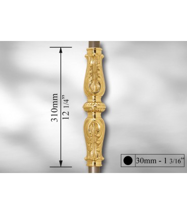 Manchon décoratif laiton poli pour Ø 30 mm