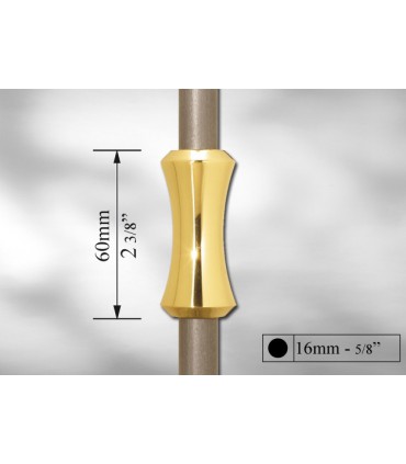 Manchon décoratif laiton poli pour Ø 16 mm