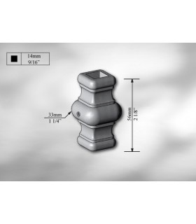 Manchon décoratif acier carré de 14 mm Manchon décoratif acier carré de 14 mm