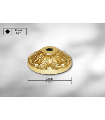 Cache scellement laiton poli pour barre Ø 10