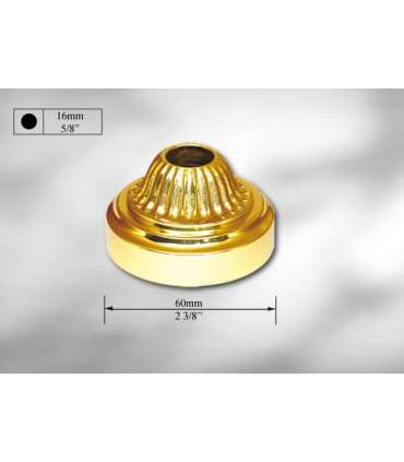 Cache scellement laiton poli pour barre Ø 16