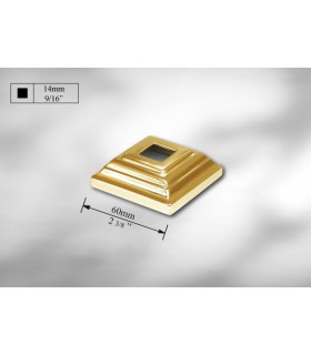 Cache scellement laiton pour barre carrée de 14 mm Cache scellement laiton pour barre carrée de 14 mm