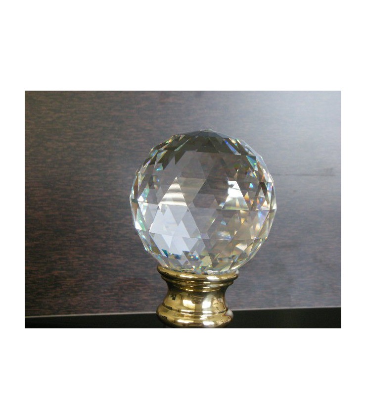 Boule Départ Escalier 95mm Laiton Poli - Fixation M8 Forme Pomme De Pin - Décoration Rampe