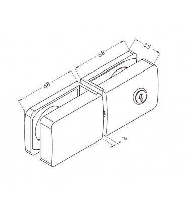 Serrure a clé avec gâche