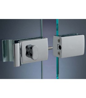 Serrure a bouton avec poignée et gâche Serrure a bouton avec poignée et gâche