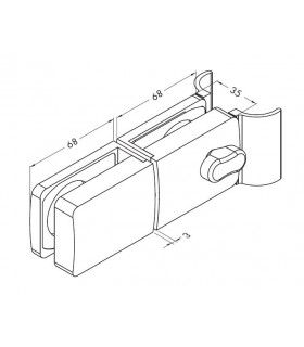 Serrure a bouton avec poignée et gâche technique Serrure a bouton avec poignée et gâche technique
