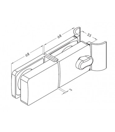 Serrure a bouton avec poignée et gâche technique