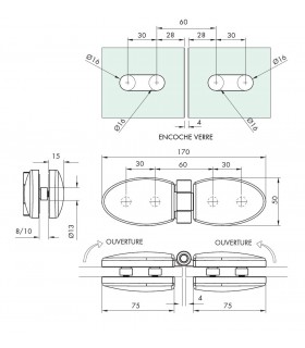 Charnière elliptique double technique