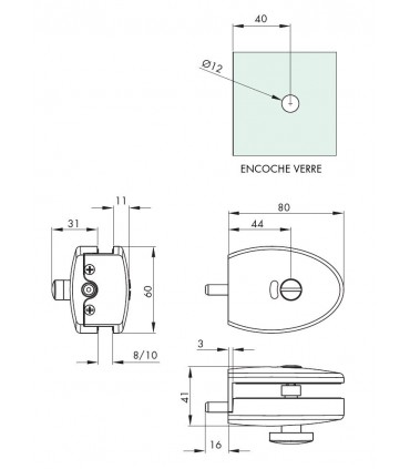 Serrure elliptique a bouton technique