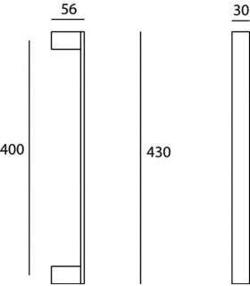 Poignée méplat inox brossé technique Poignée méplat inox brossé technique