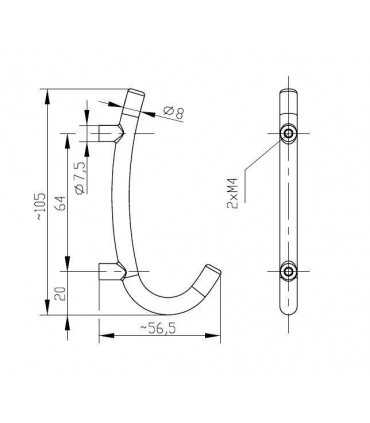 Patère simple crochet rond technique