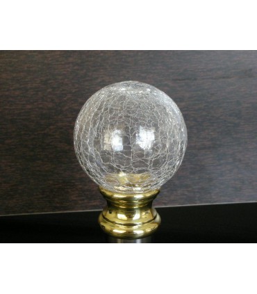 Boule de rampe d'escalier en Cristal aspect craquelé