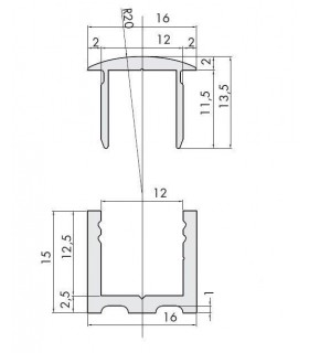 Profil aluminium avec capot technique