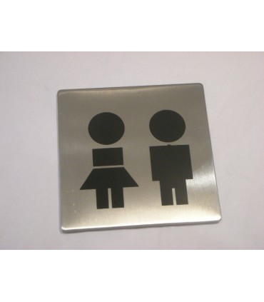 Pictogramme inox 75 x 75 mm homme femme