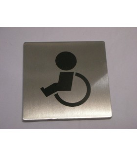 Pictogramme inox 75 x 75 mm handicapé