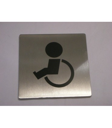 Pictogramme inox 75 x 75 mm handicapé