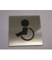 Pictogramme inox 75 x 75 mm handicapé