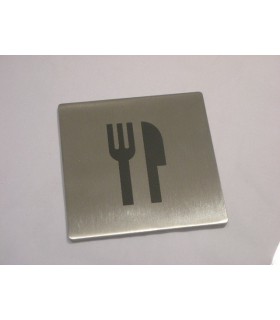 Pictogramme inox 75 x 75 mm restaurant